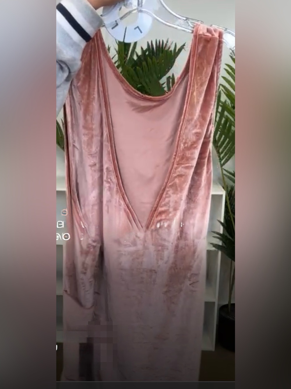 Zara Blush Pink Crushed Velvet Mini Dress L